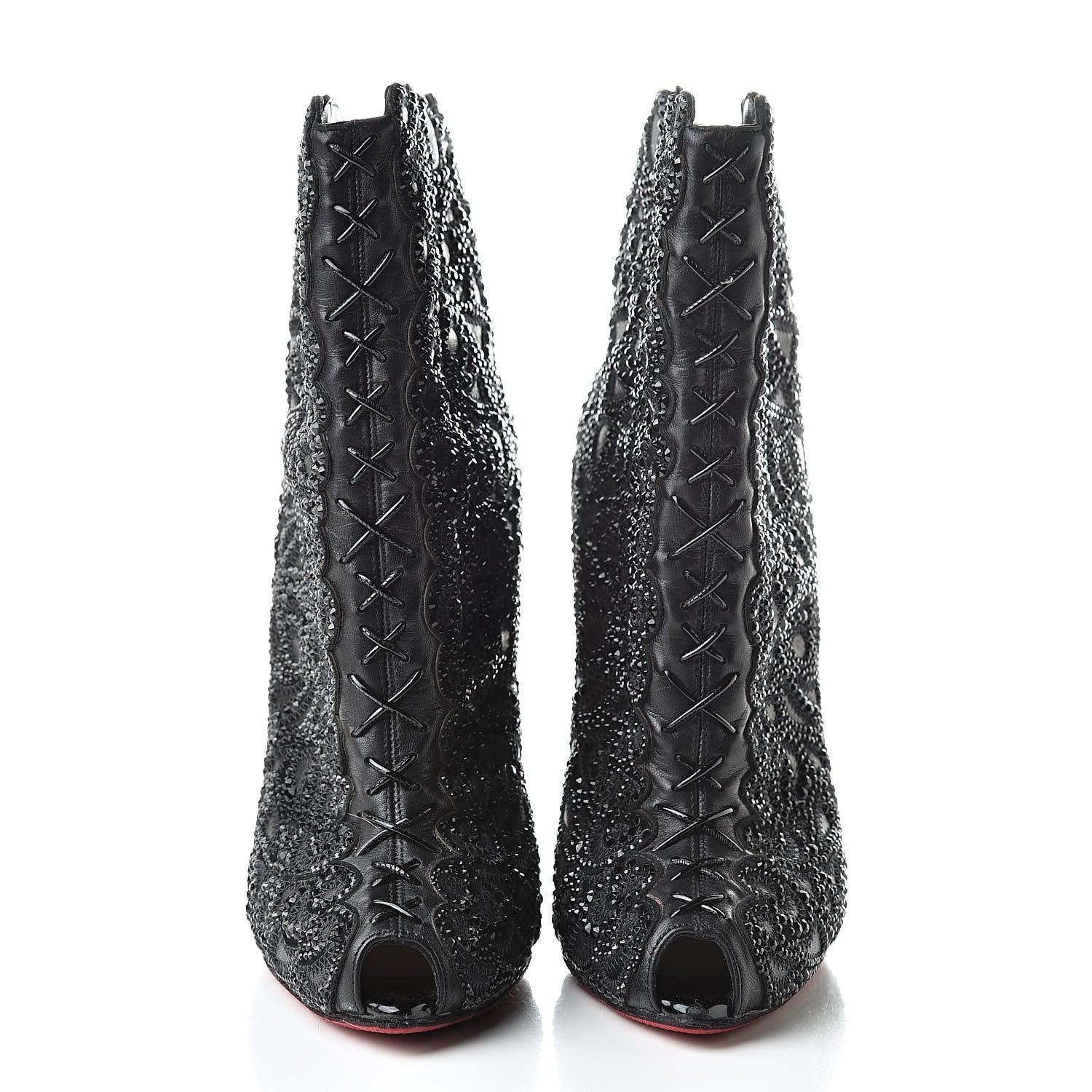 Christian Louboutin Calfskin Strass Rihanini 120 Booties 37 Black 2 of 11
