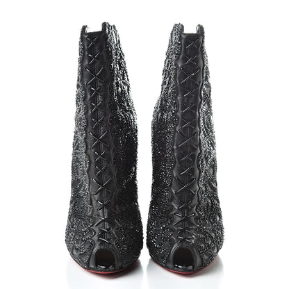 Christian Louboutin Calfskin Strass Rihanini 120 Booties 37 Black 2 of 11