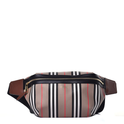 Burberry E-Canvas Icon Stripe Sonny Bum Bag Archive Beige 1 of 8
