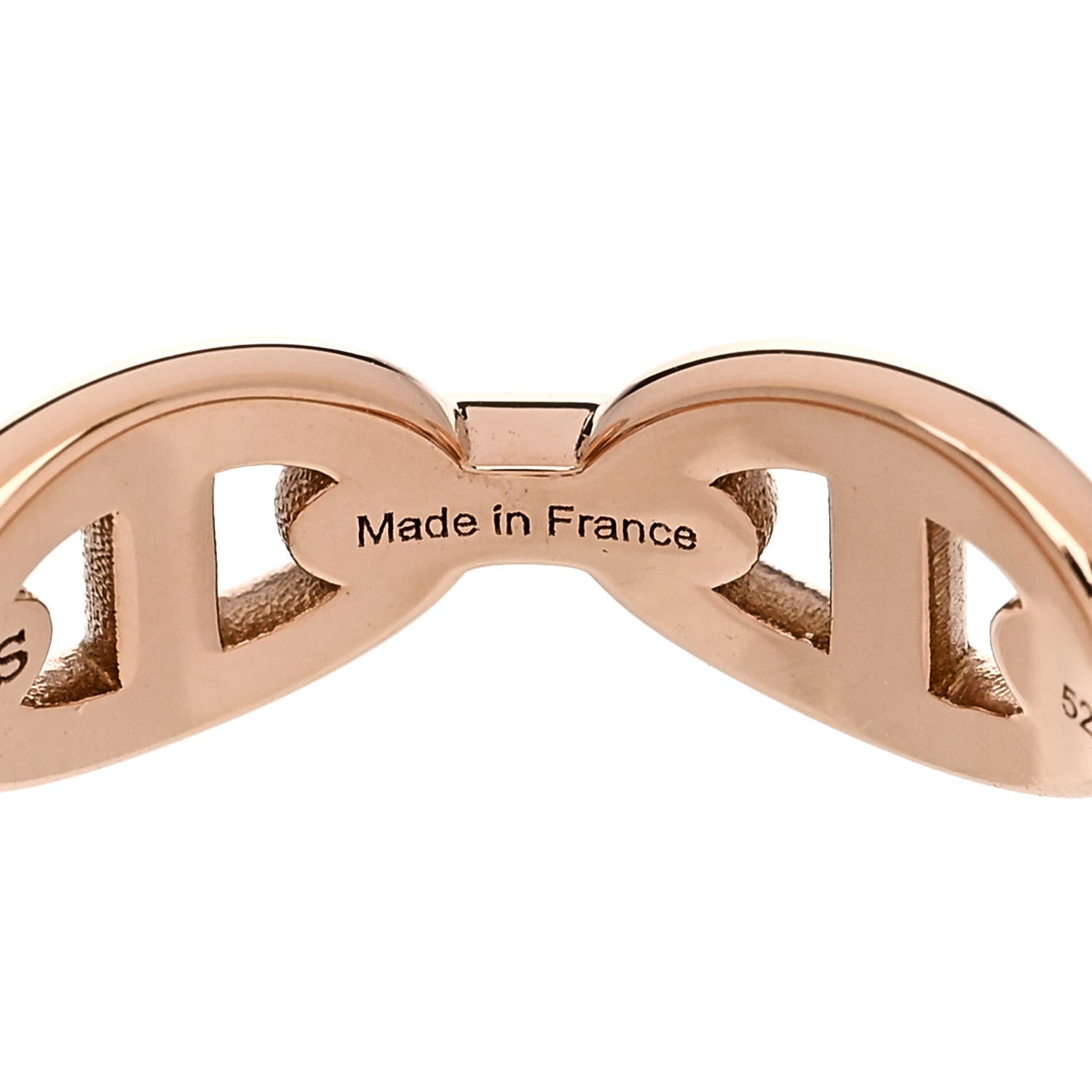 Hermes 18K Rose Gold PM Chaine d'Ancre Enchainee Ring 52 6 5 of 9