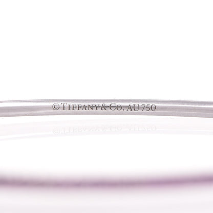 Tiffany 18K White Gold Pink Sapphire Metro Hinged Bangle M 5 of 5