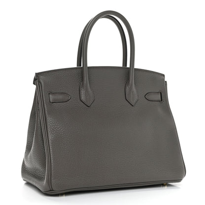 Hermes Taurillon Clemence Birkin 30 Etain 3 of 12