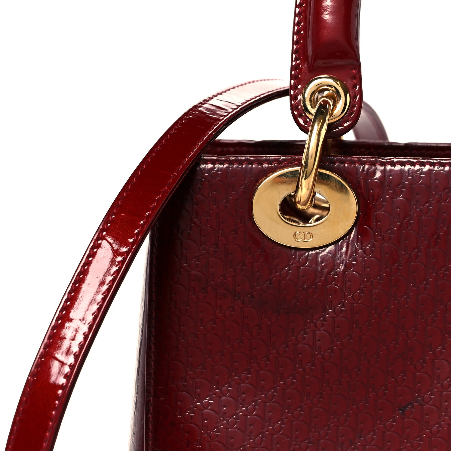 Christian Dior Patent Diorissimo Medium Lady Dior Burgundy Red 11 of 11