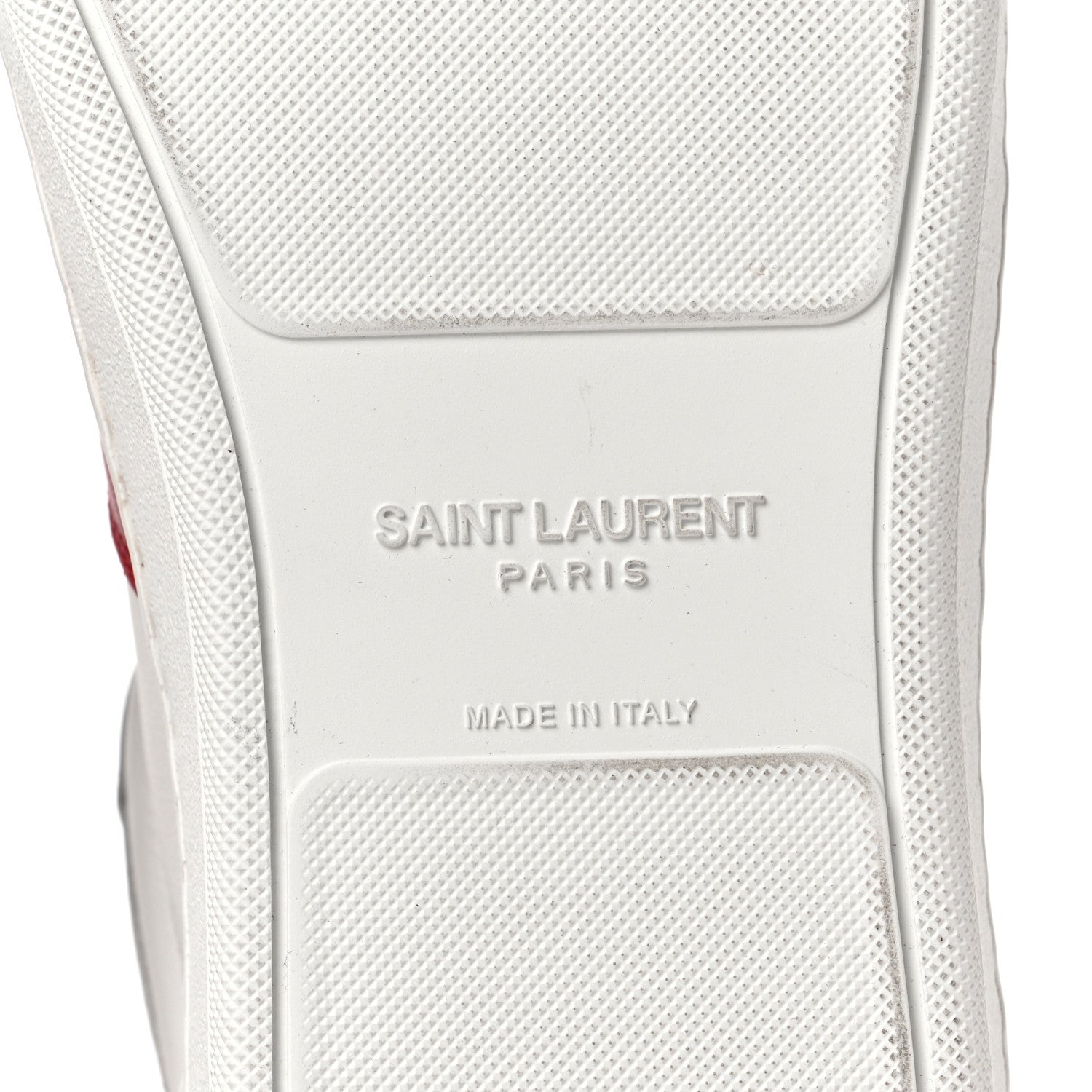 Saint Laurent Calfskin Mens Court Classic SL/10H High Top Sneakers 42 White Red 6 of 8