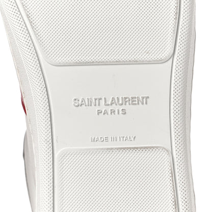 Saint Laurent Calfskin Mens Court Classic SL/10H High Top Sneakers 42 White Red 6 of 8