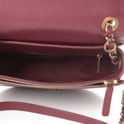 Chanel Shiny Calfskin Goatskin Quilted Medium Coco Curve Messenger Flap Burgundy 5 of 16