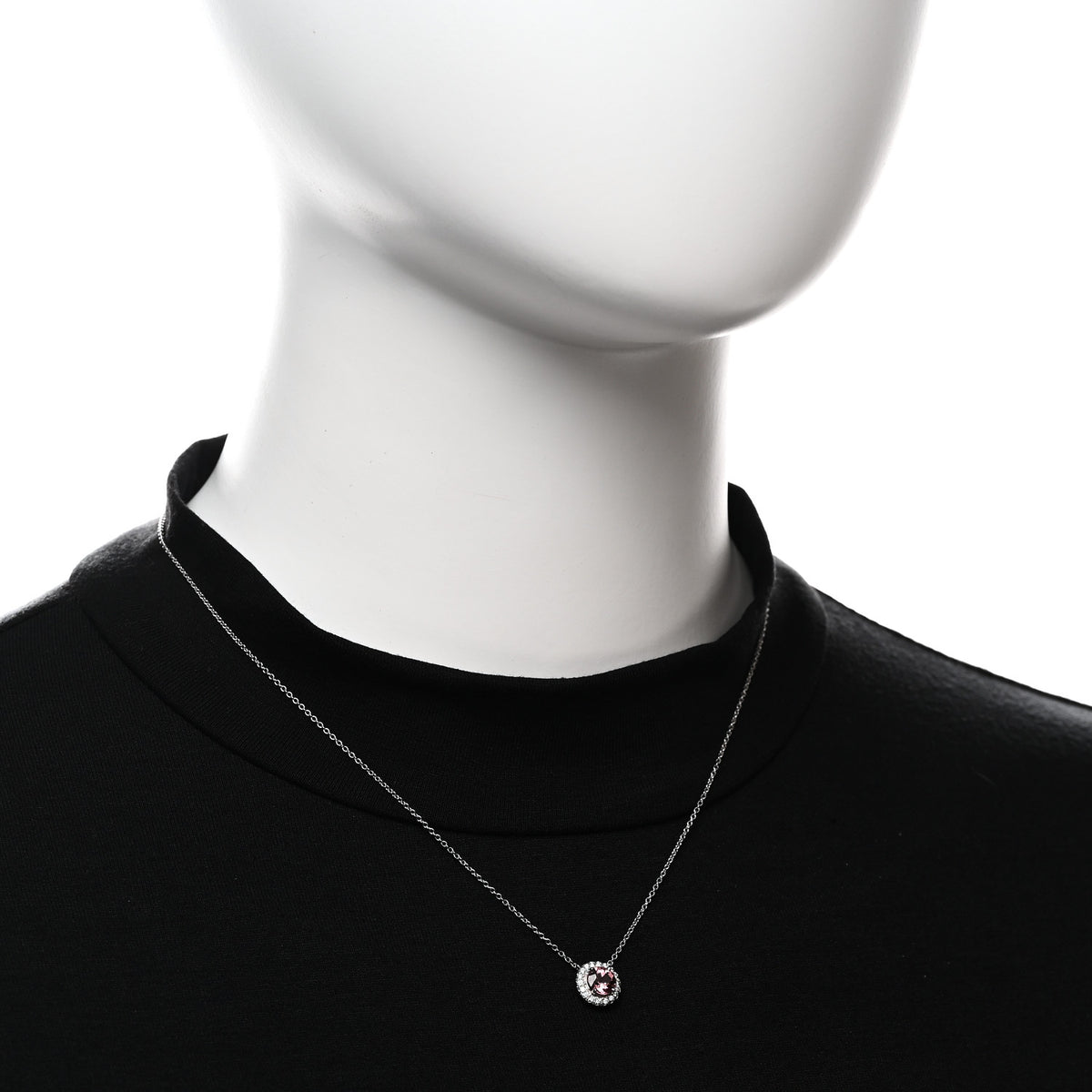 Tiffany Platinum Diamond Pink Tourmaline Soleste Pendant Necklace 2 of 8