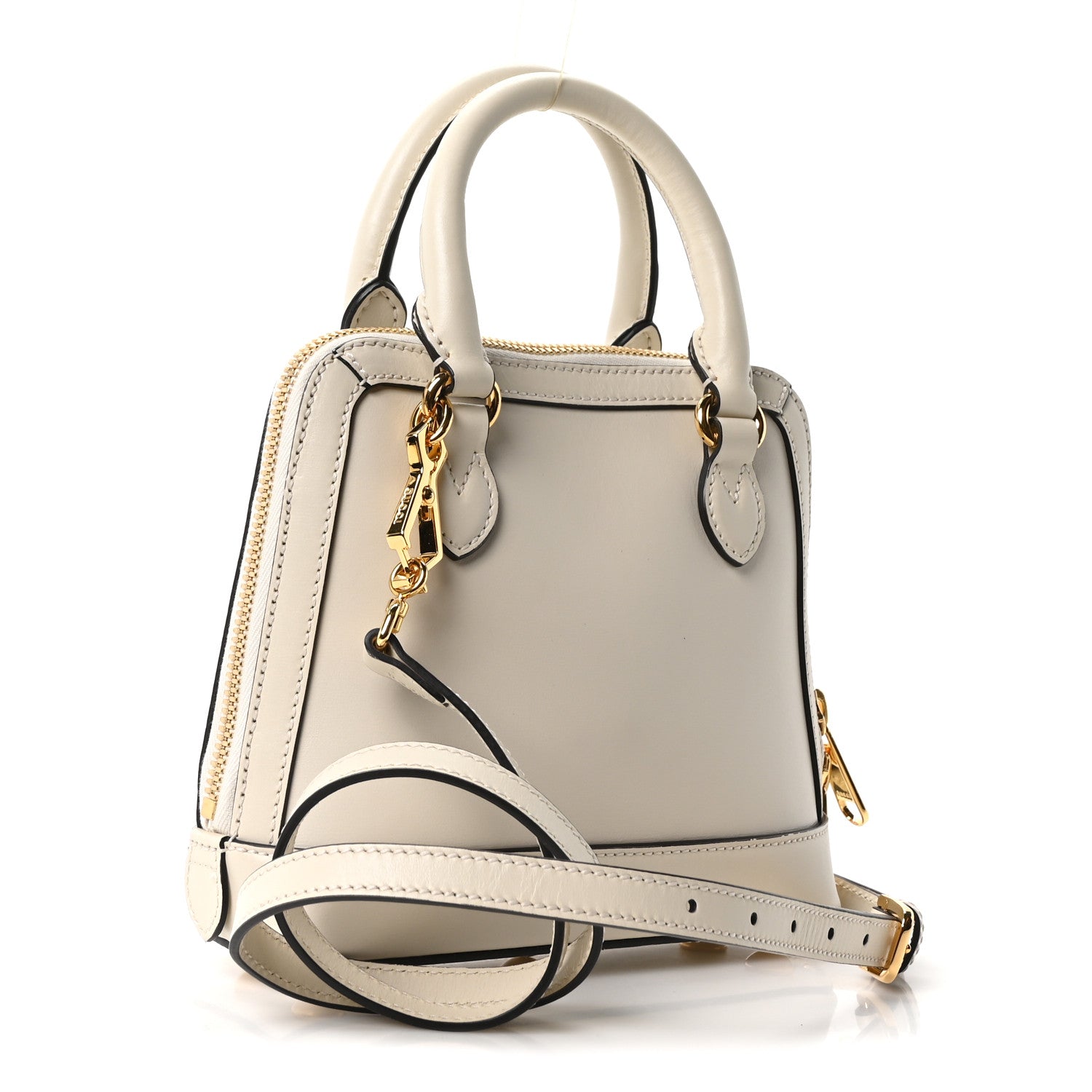 Gucci Boarded Plutone Calfskin Mini Horsebit 1955 Top Handle Bag Mystic White 3 of 10