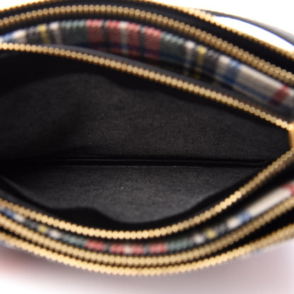 Celine Tartan Felt Plaid Small Trio Crossbody Bag Red Blue 5 of 11