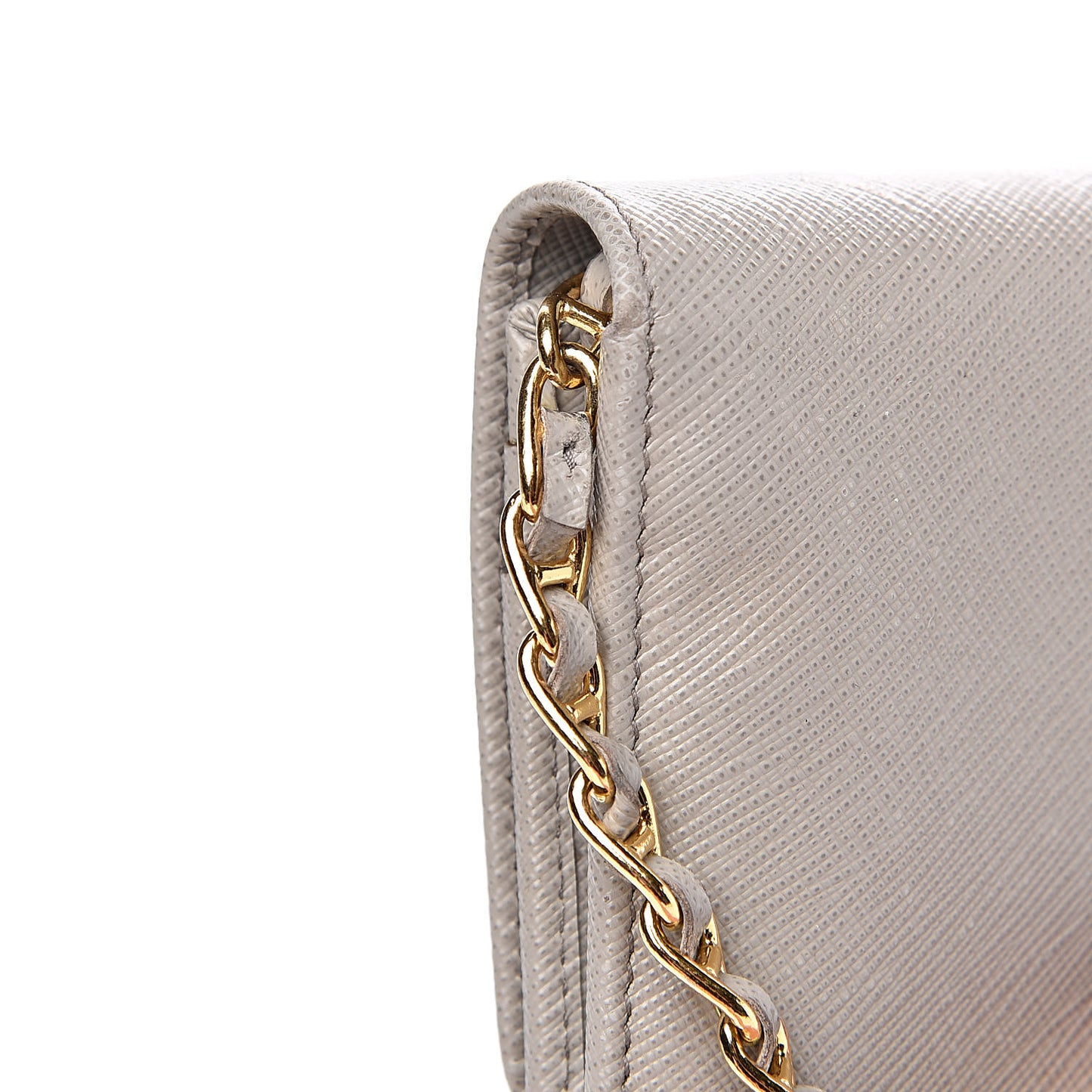 Saffiano Metal Oro Chain Wallet Argilla
