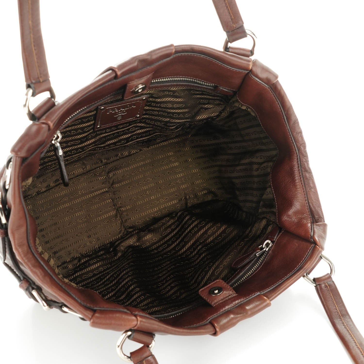 Prada Soft Calf Shoulder Bag Bruciato 5 of 9