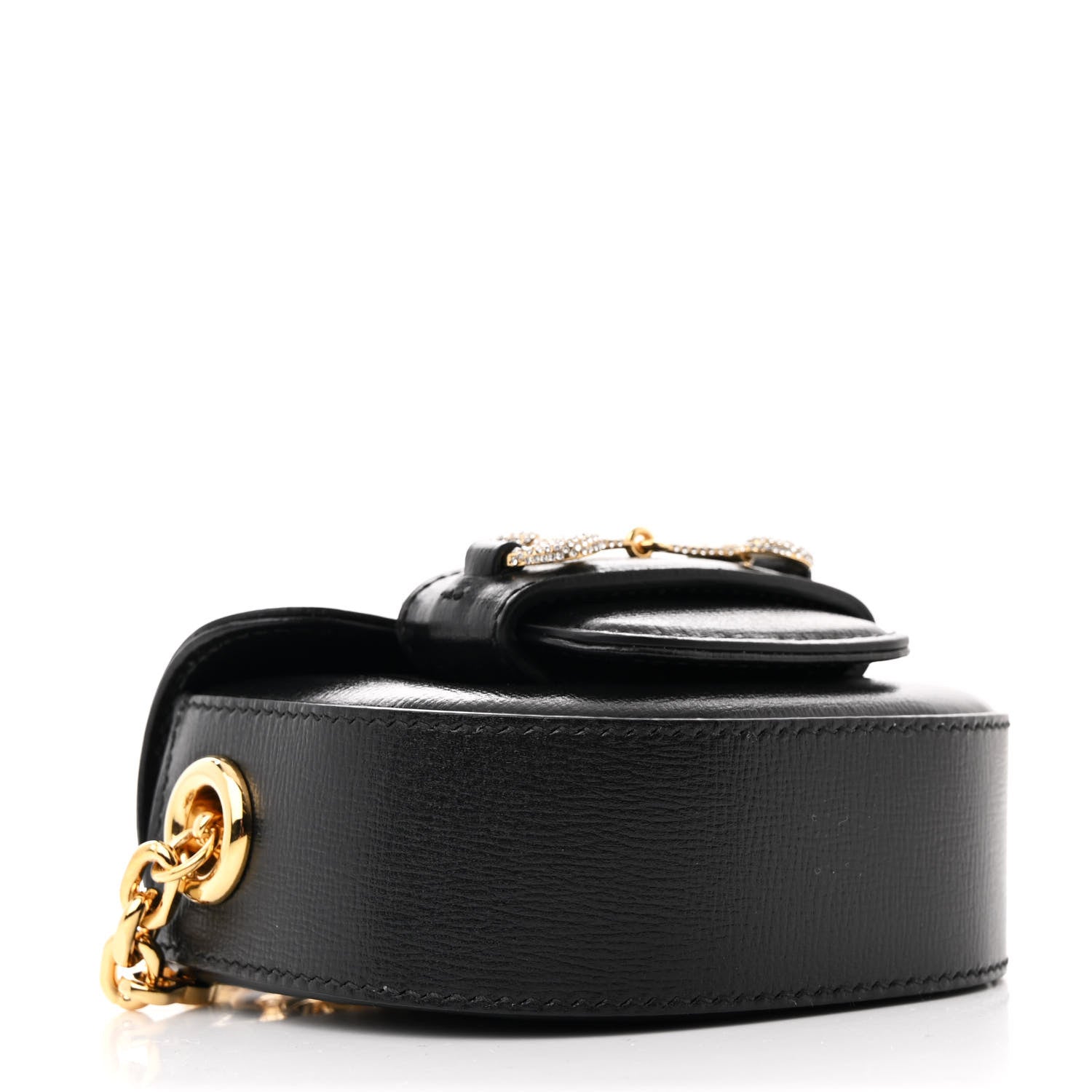 Gucci Azalea Calfskin Crystal Horsebit 1955 Belt Bag Black 4 of 10