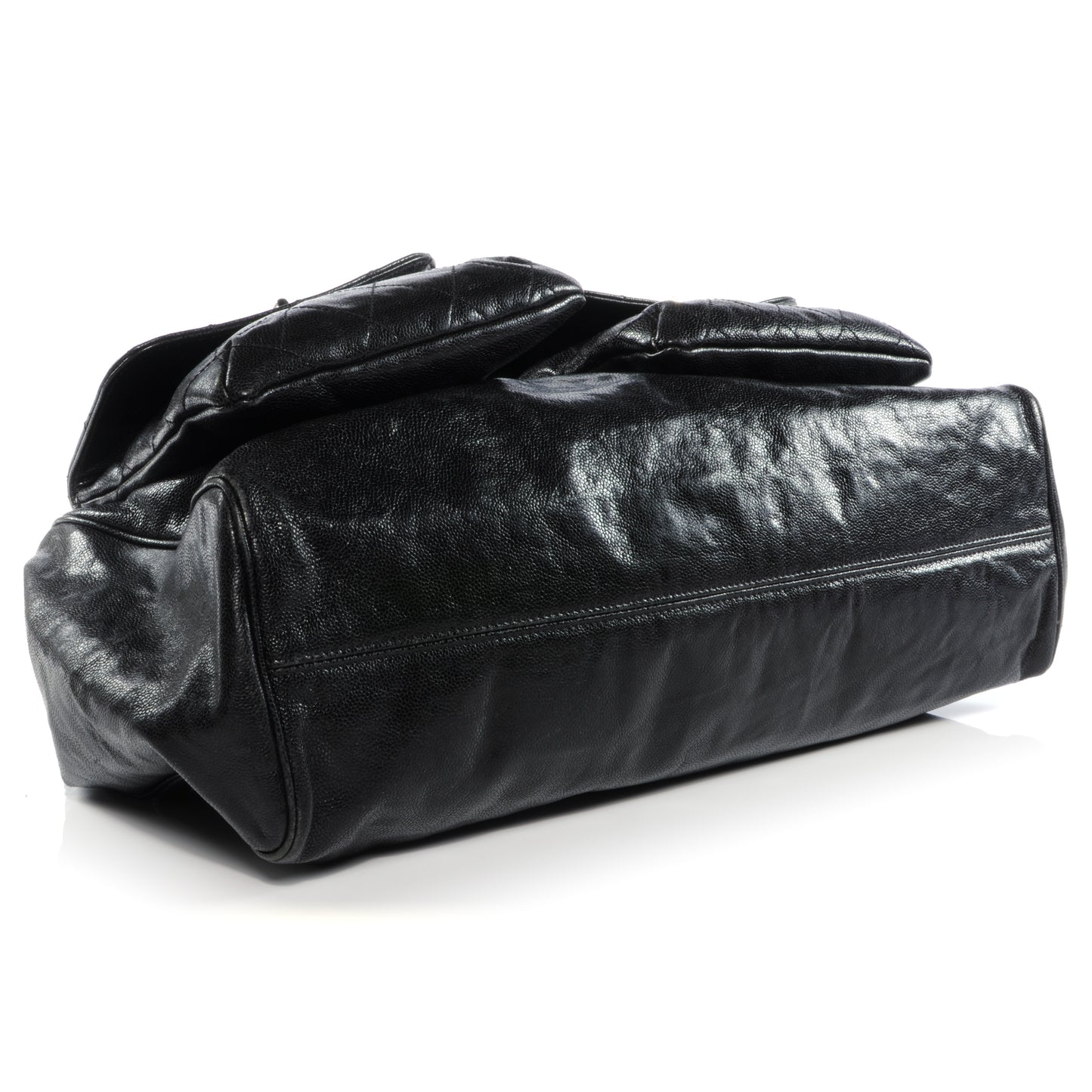 Glazed Caviar Mademoiselle XL Tote Black