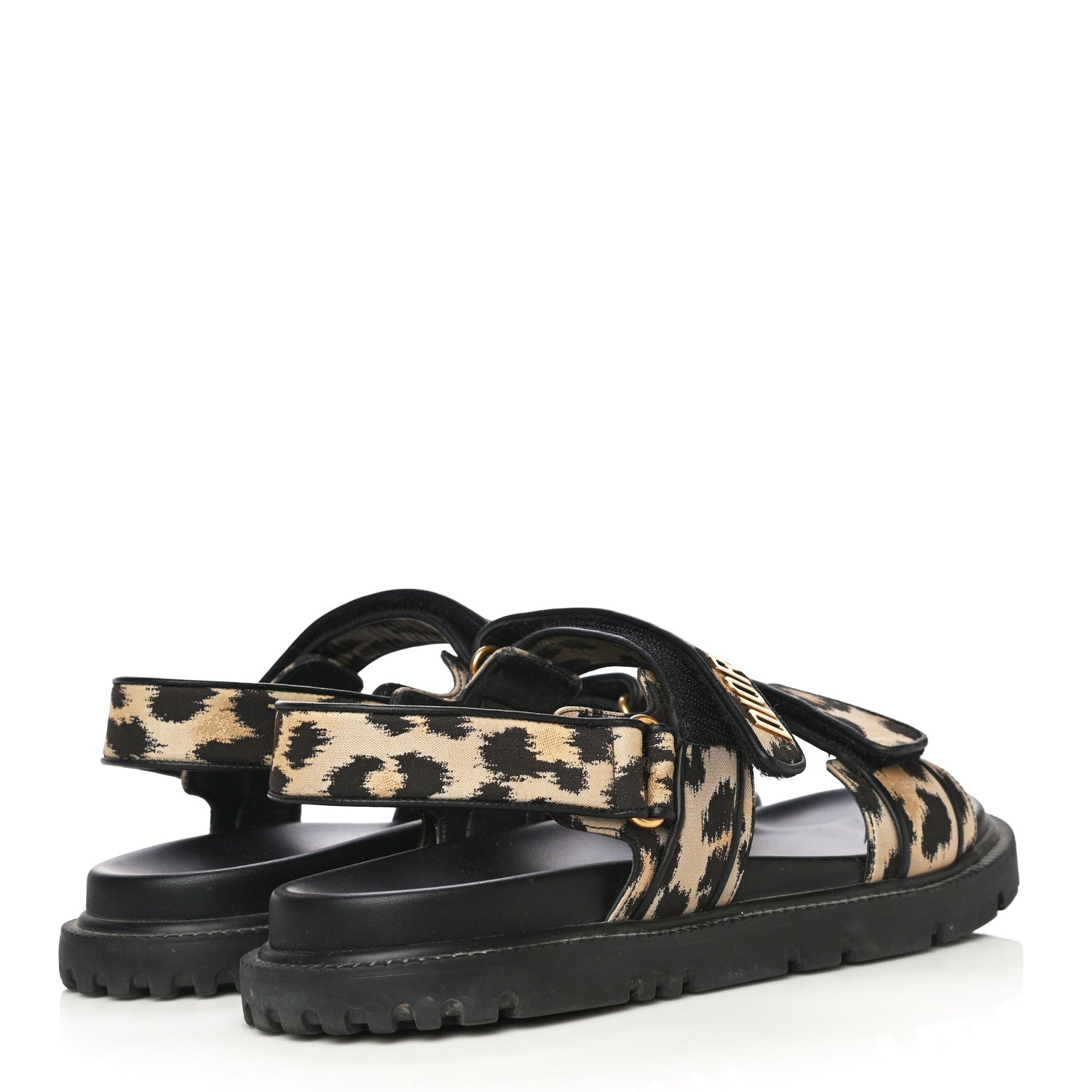 Christian Dior Technical Fabric Mizza Print DiorAct Sandals 41 Beige Multicolor 4 of 14