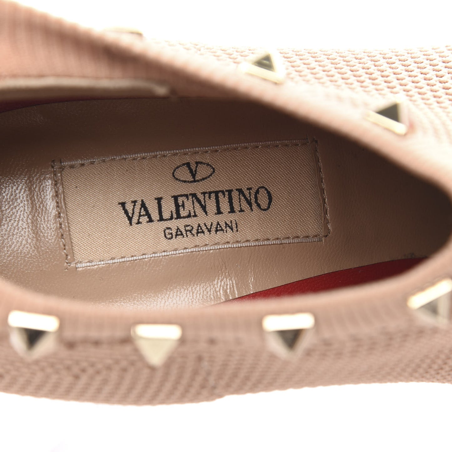 Nappa Knit Rockstud 105mm Sock Booties 37 Red