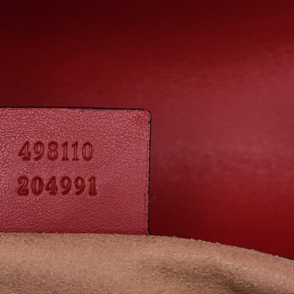 Gucci Calfskin Matelasse Small GG Marmont Top Handle Shoulder Bag Hibiscus Red 9 of 9