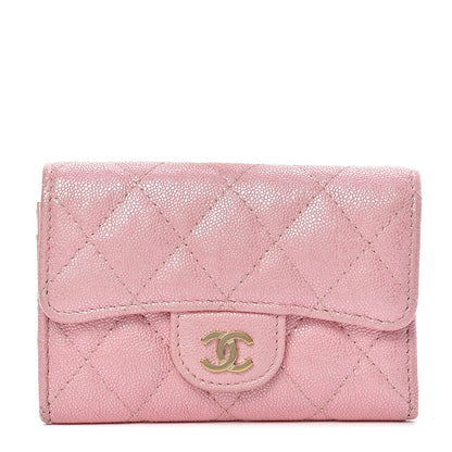 Chanel Iridescent Caviar Quilted Flap Card Holder Rose Pink 1 of 11