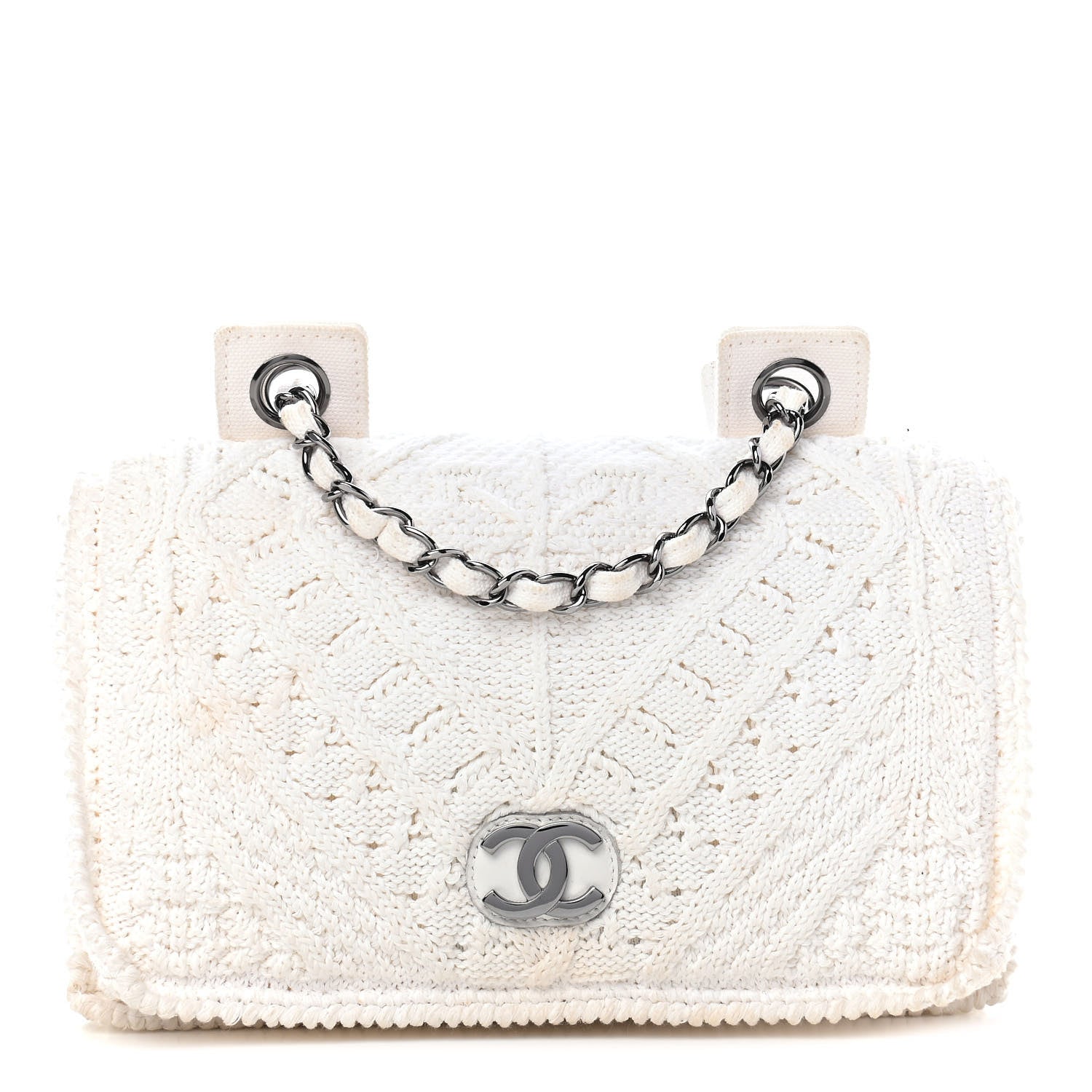 Chanel Crochet Single Flap White 1 of 11