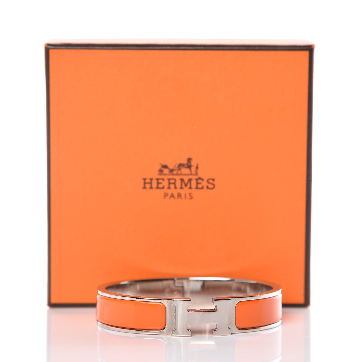 Enamel Narrow Clic Clac H Bracelet PM Orange