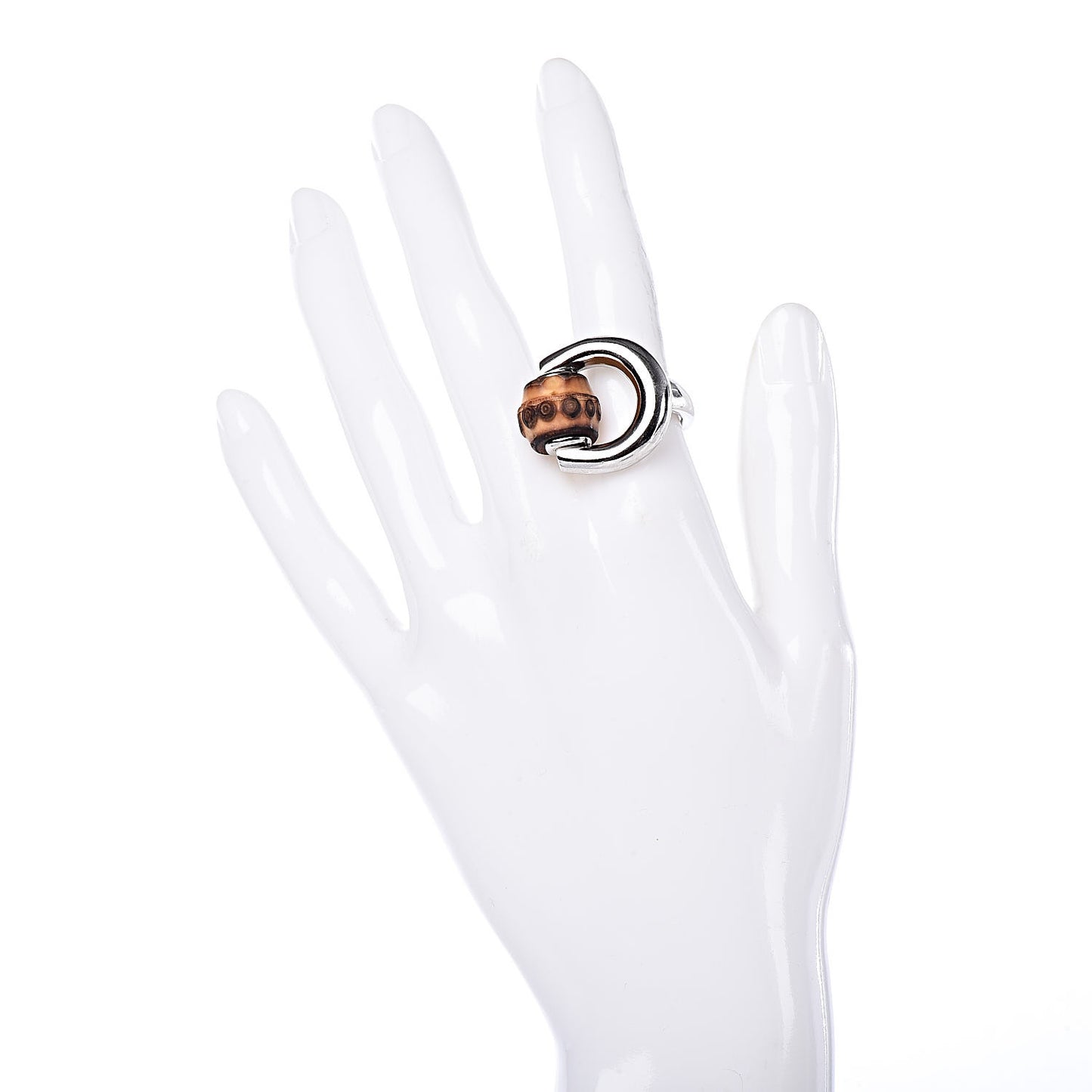 Sterling Silver Bamboo Horsebit Ring 52 6