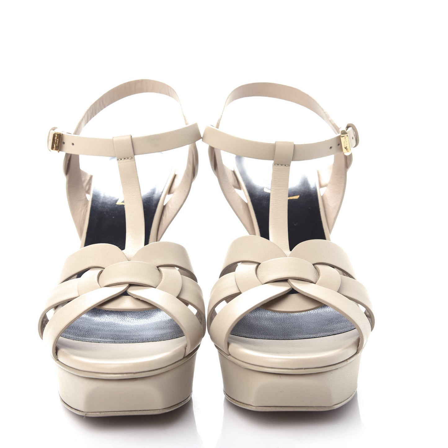 Calfskin Tribute 75 Platform Sandals 39 Nude Powder