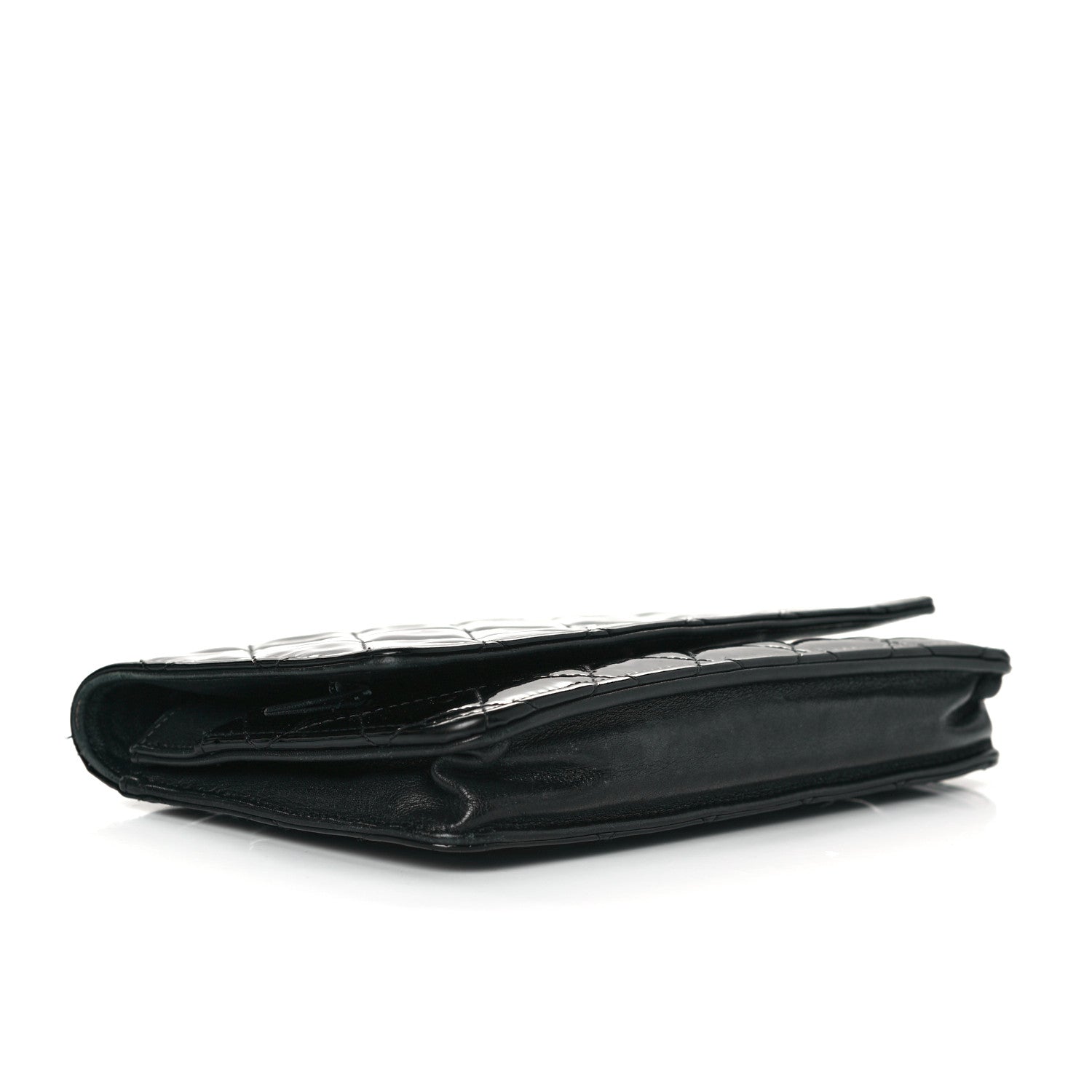 Chanel Patent Quilted Wallet On Chain WOC Black 4 of 11