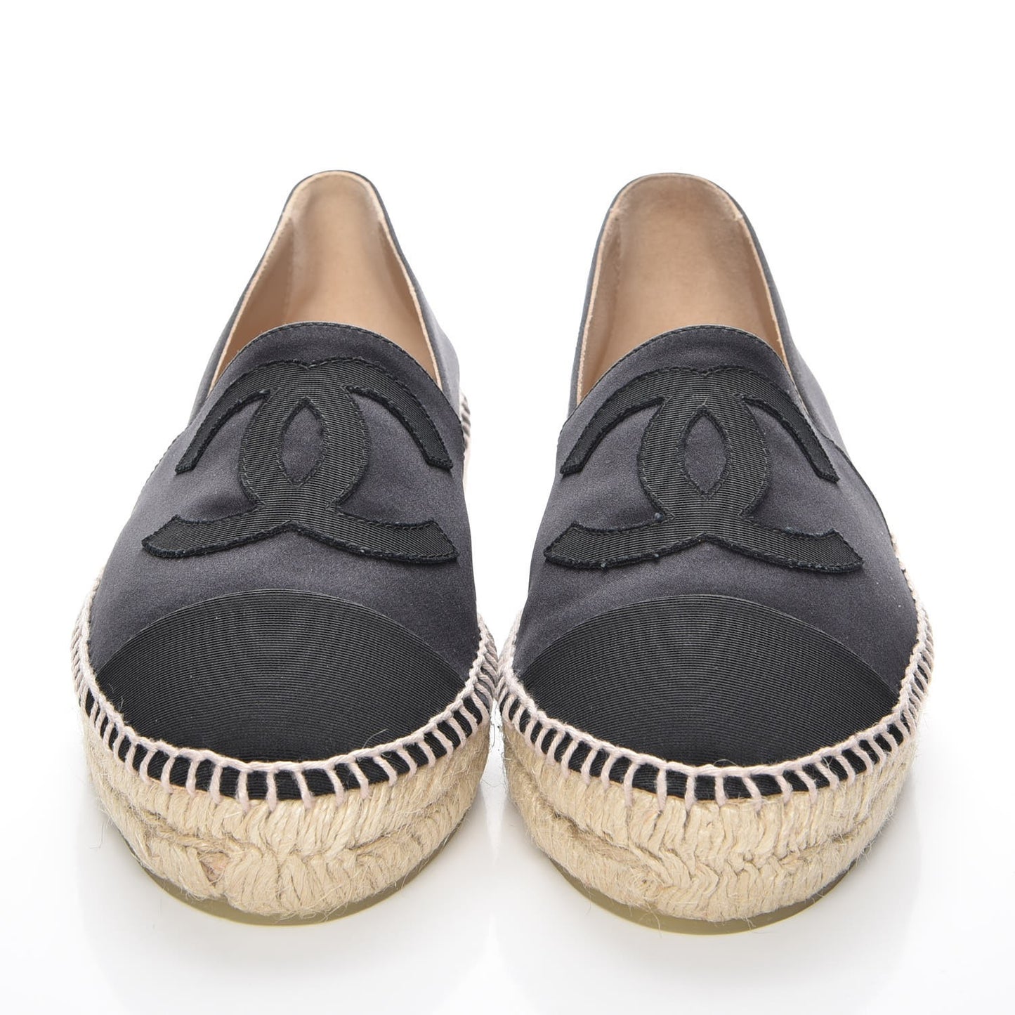 Satin CC Espadrilles 38 Black