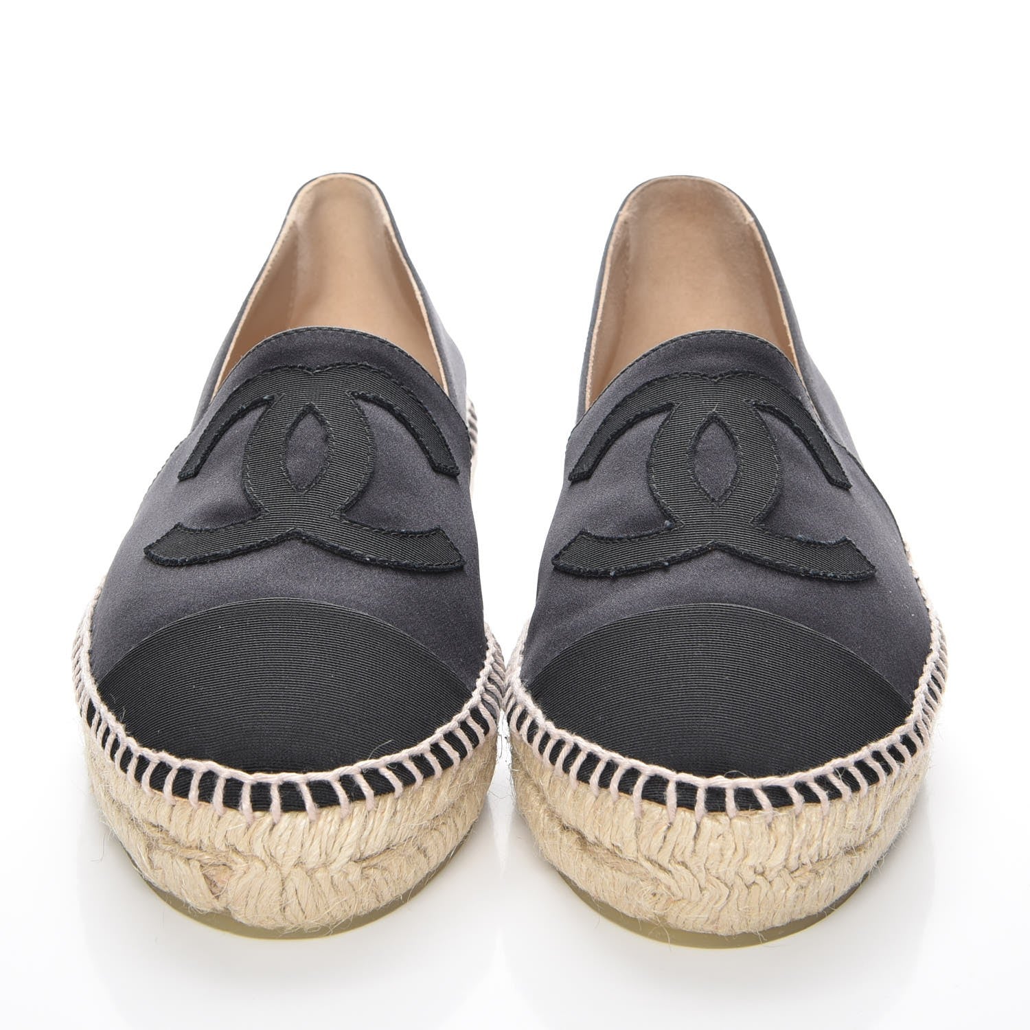 Chanel Satin CC Espadrilles 38 Black 2 of 10