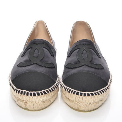 Chanel Satin CC Espadrilles 38 Black 2 of 10