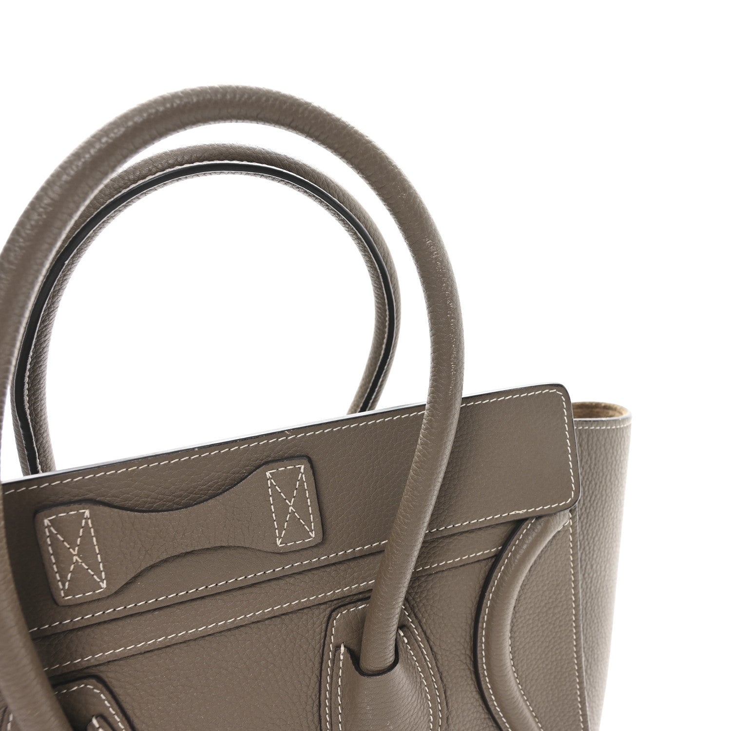 Celine Drummed Calfskin Micro Luggage Souris 11 of 11