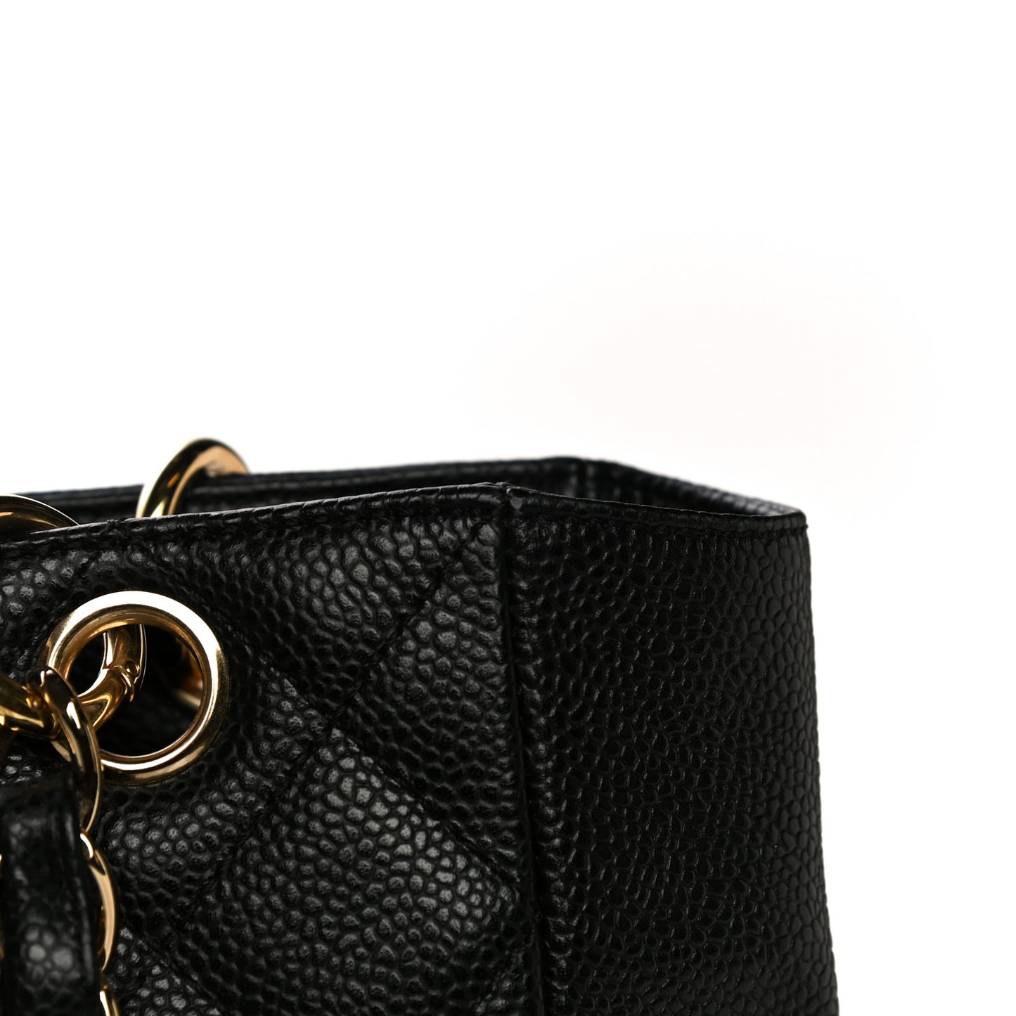 Caviar Quilted Petit Shopping Tote PST Black