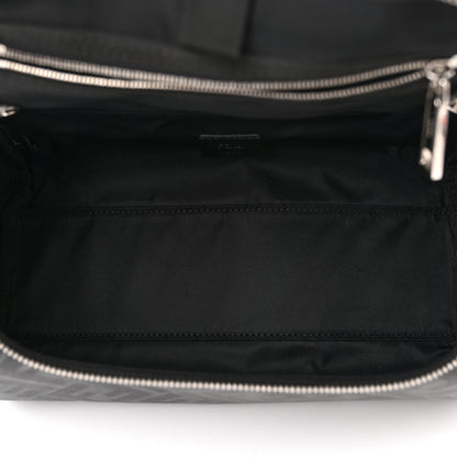 Fendi Shiny Glazed Fabric Vachetta FF 1974 Toiletry Case Black 5 of 8