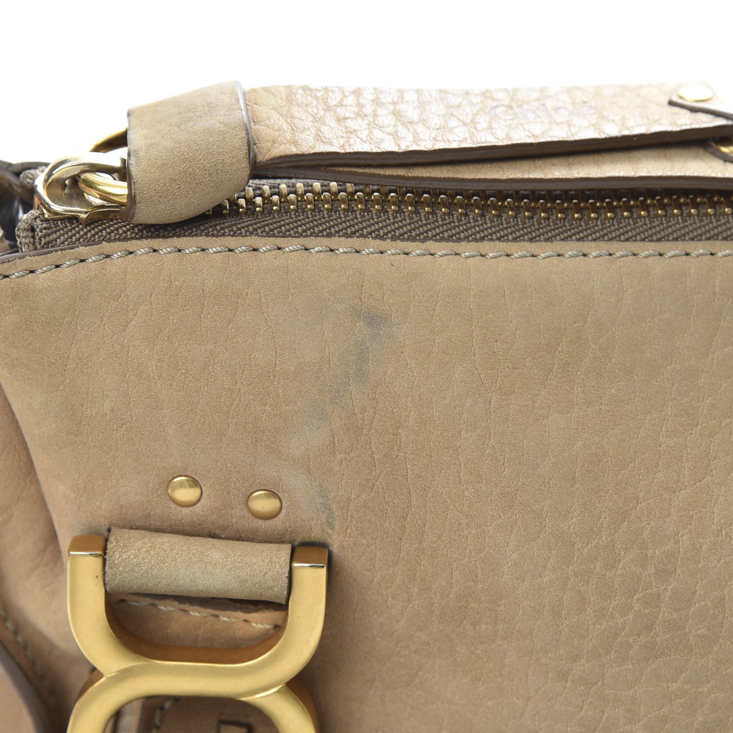 Chloe Nubuck Medium Marcie Satchel Greige 11 of 17