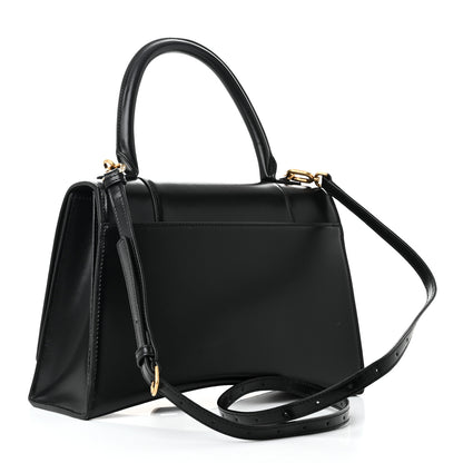 Balenciaga Shiny Box Calfskin Medium Hourglass Top Handle Bag Black 3 of 9