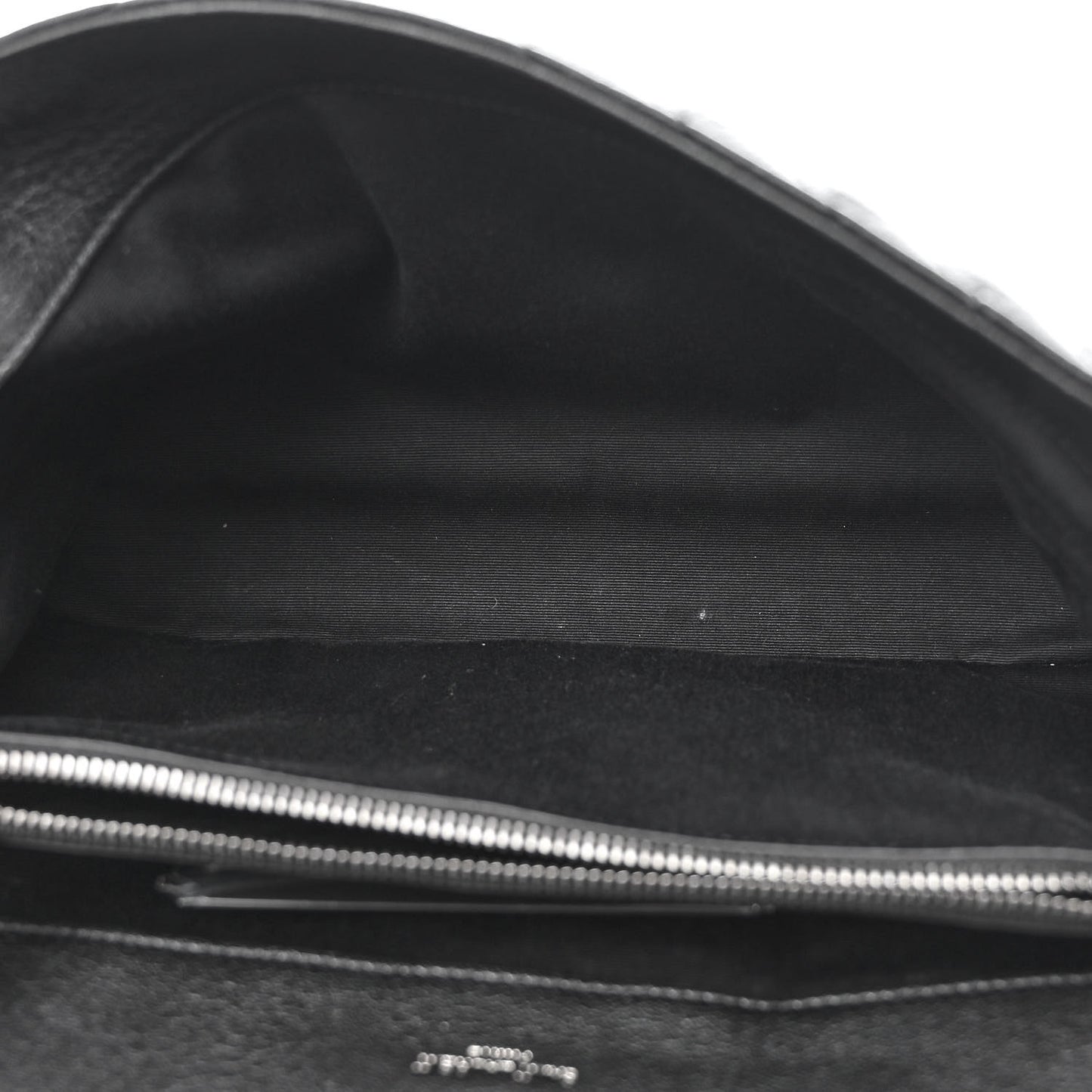 Sheepskin Matelasse Chevron Monogram Large College Satchel Black