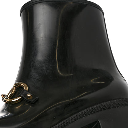 Gucci Rubber Womens Horsebit Ankle Boots 39 Black 8 of 9