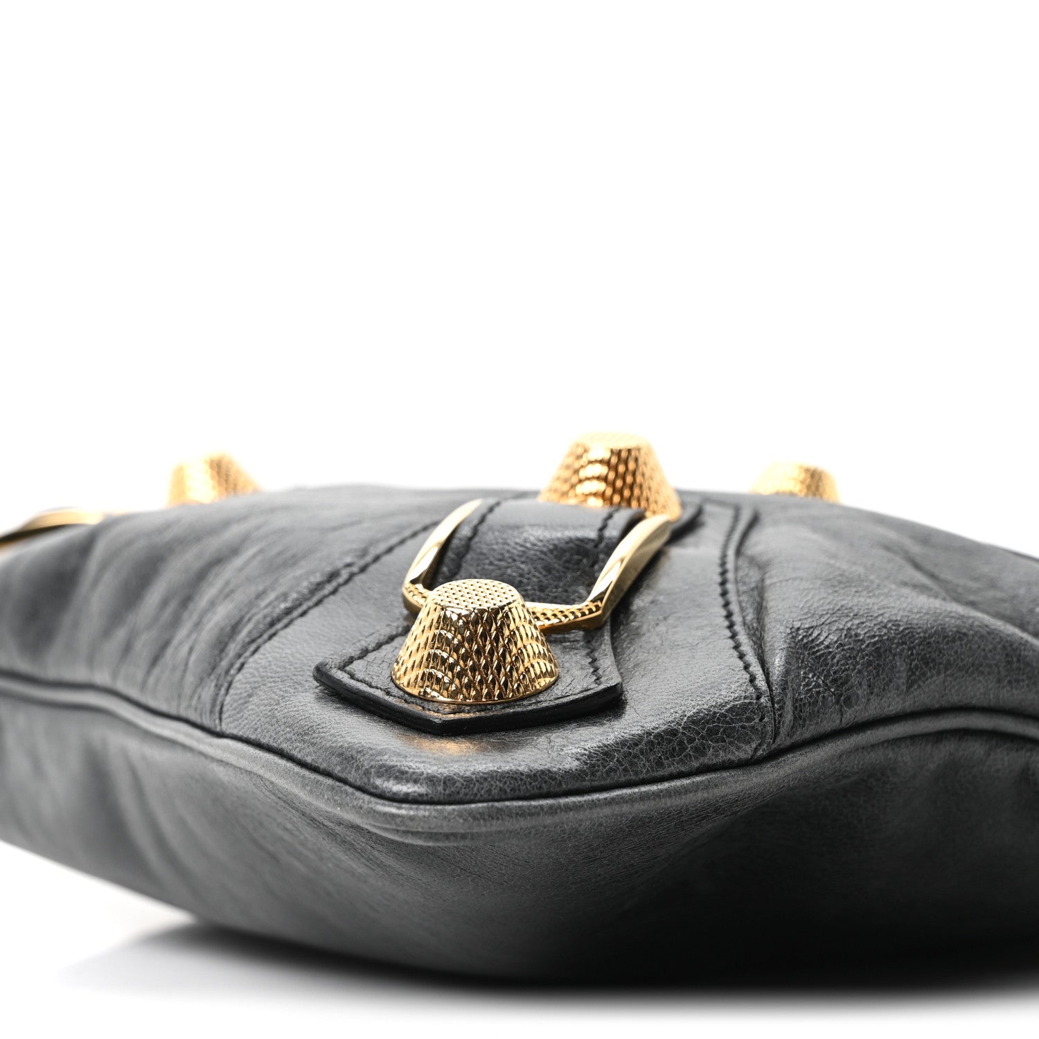 Balenciaga Chevre Giant 21 Gold Hardware Flat Handle Clutch Evergreen 10 of 10
