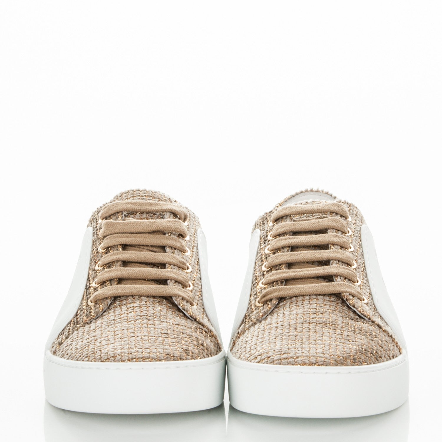 Chanel Fantasy Tweed Sneakers 39 Beige Gold 2 of 8
