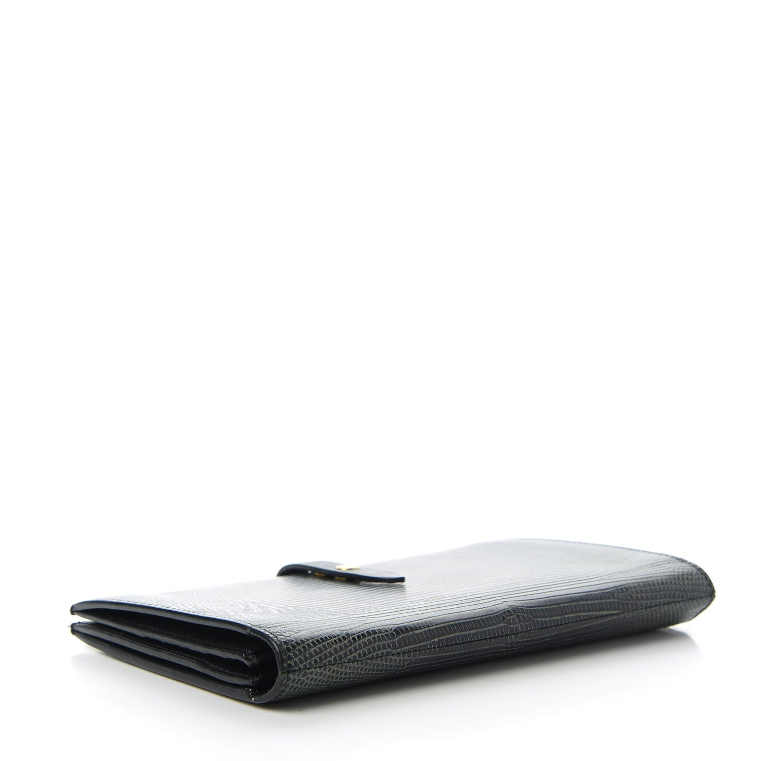 Celine Lizard Calfskin Large Multifunction Strap Wallet Black 4 of 9