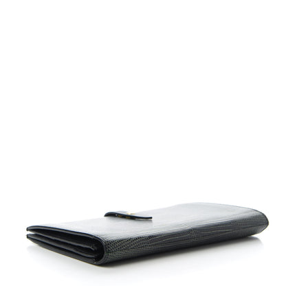 Celine Lizard Calfskin Large Multifunction Strap Wallet Black 4 of 9
