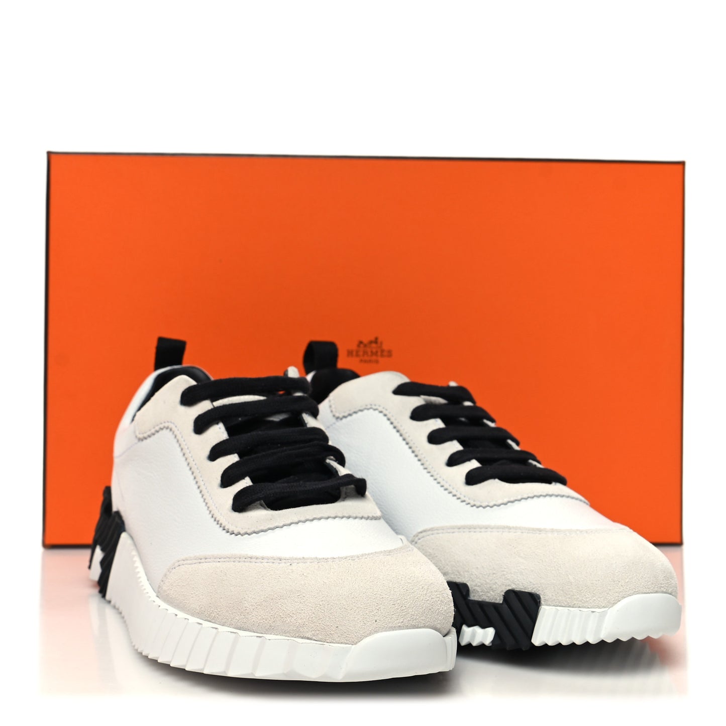 Goatskin Suede Goatskin Bouncing Sneakers 37 White Black