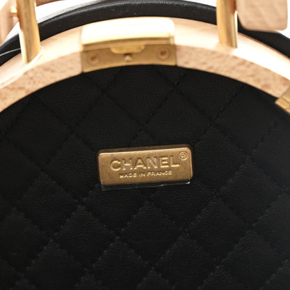 Chanel Beech Wood Lambskin Round CC Vanity Case Black 6 of 11