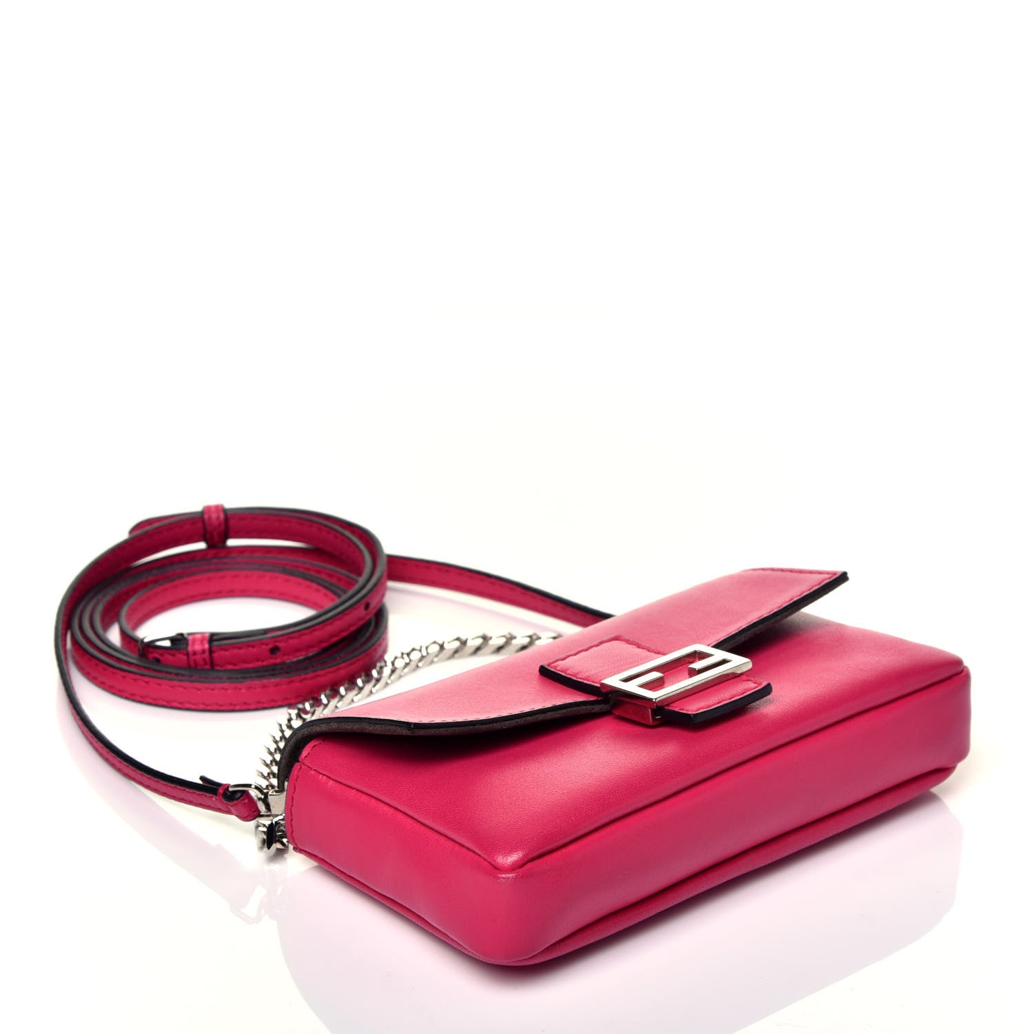 Fendi Shiny Nappa Micro Baguette Fuchsia 4 of 9