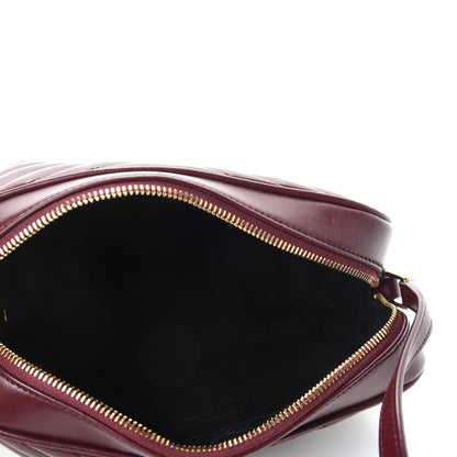 Saint Laurent Calfskin Matelasse Monogram Lou Camera Bag Dark Legion Red 5 of 10