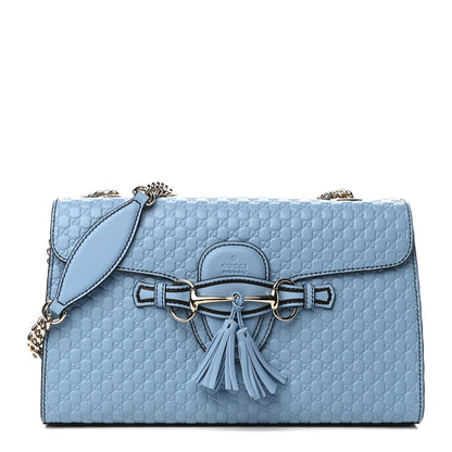 Gucci Microguccissima Medium Emily Chain Shoulder Bag Mineral Blue 1 of 8