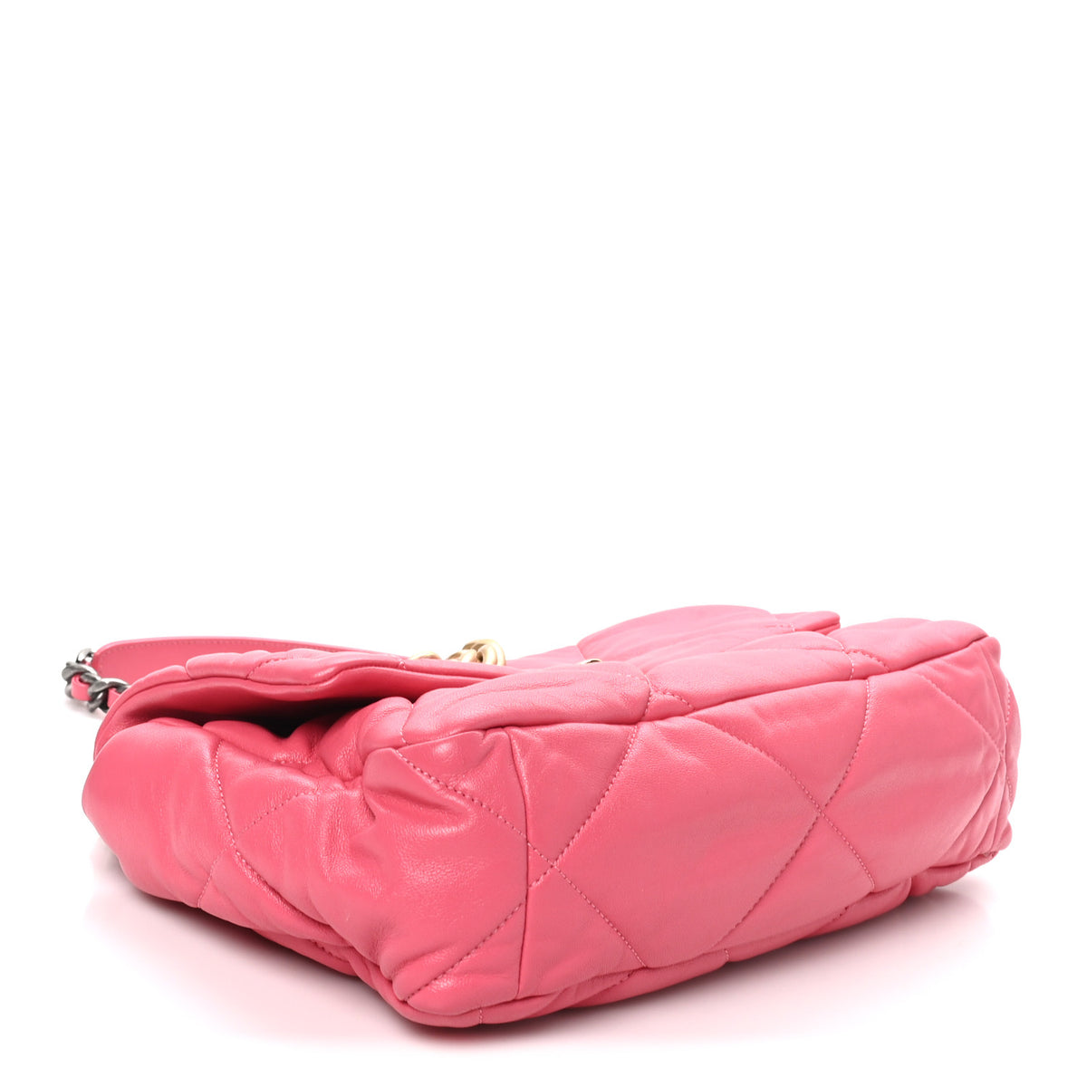 Chanel Goatskin Quilted Large Chanel 19 Flap Dark Pink 4 of 10
