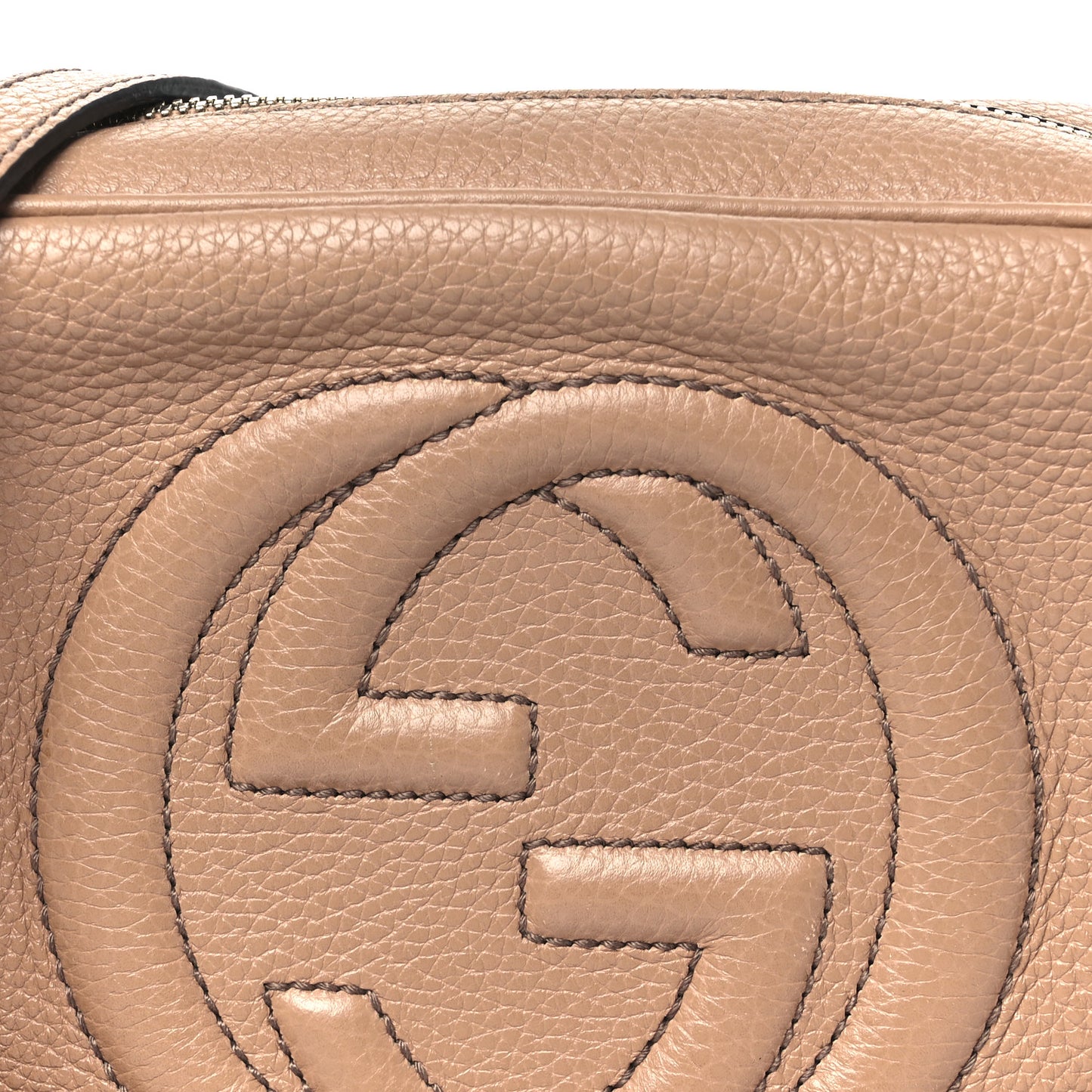 Pebbled Calfskin Small Soho Disco Bag Camelia