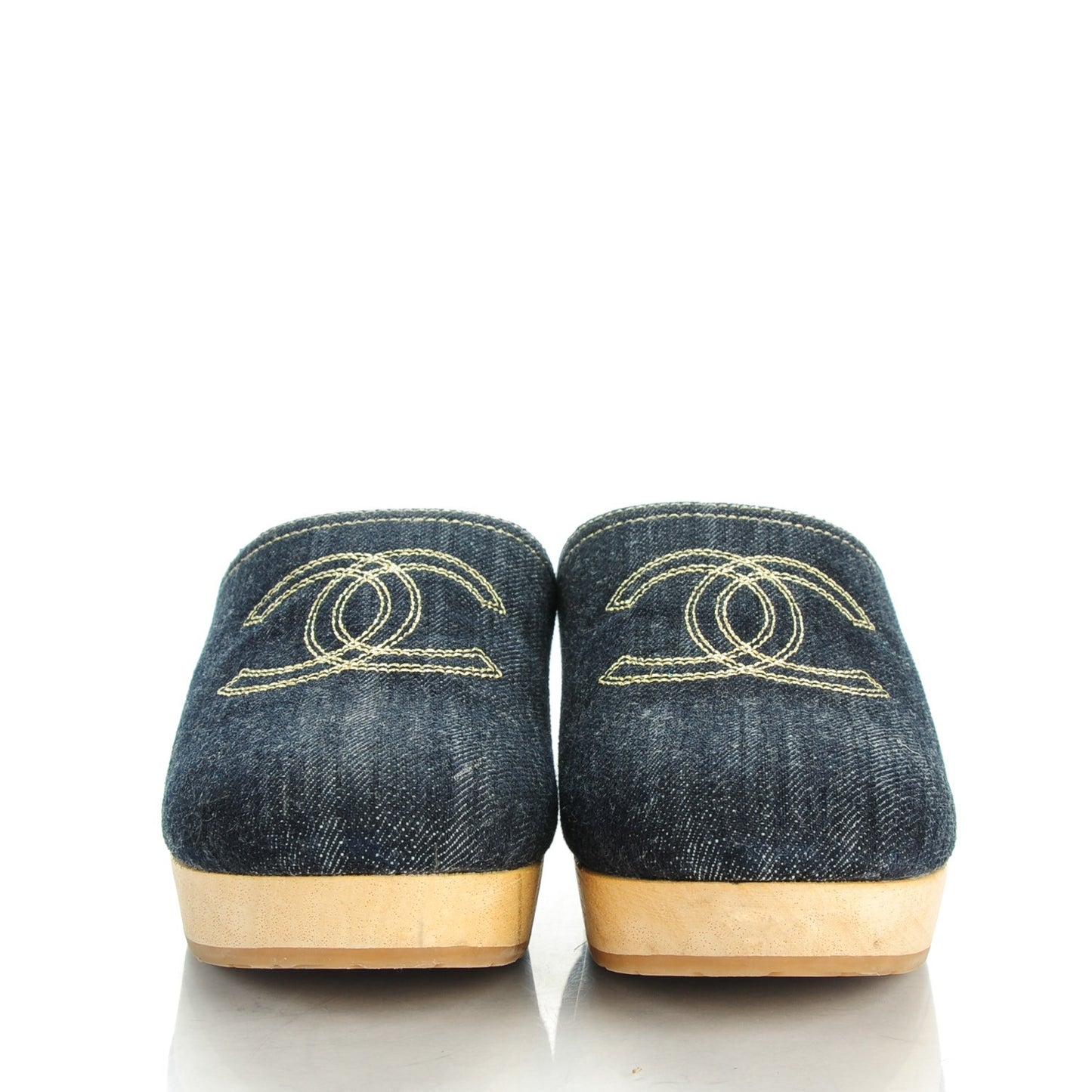 Denim Wooden CC Clogs 40 Dark Blue