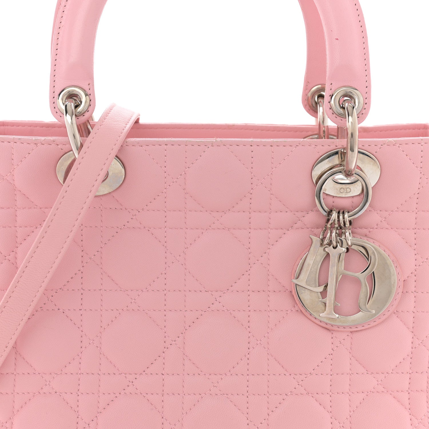 Christian Dior Lambskin Cannage Medium Lady Dior Light Pink 8 of 17