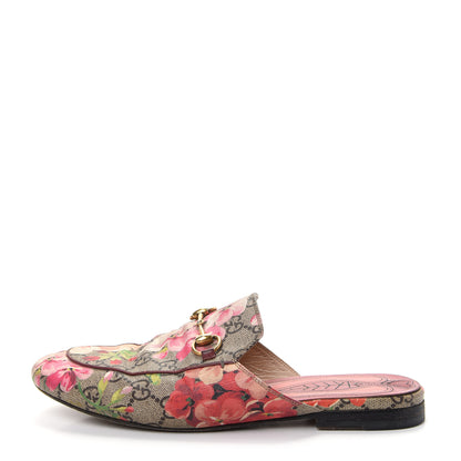 Gucci GG Supreme Monogram Blooms Womens Princetown Slippers 37 Beige Multicolor Dry Rose 1 of 9